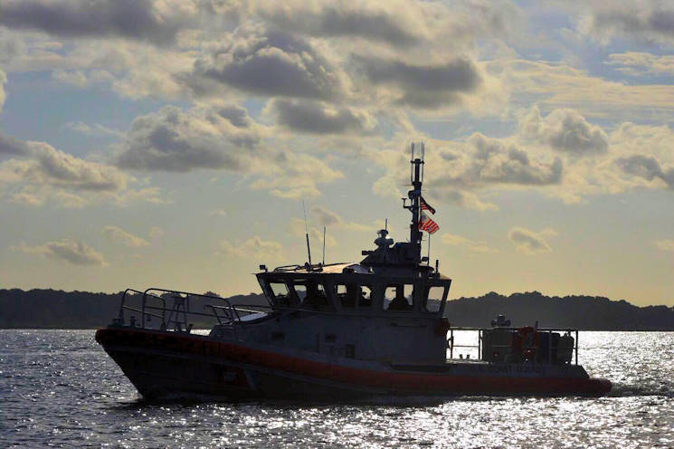 August 4, 2016 - Coast Guard Commandant Adm. Paul Zukunft underway with Station Milford Haven on the morning of the Coast Guard’s 226th anniversary. (U.S. Coast Guard photo by Petty Officer 2nd Class Patrick Kelley)